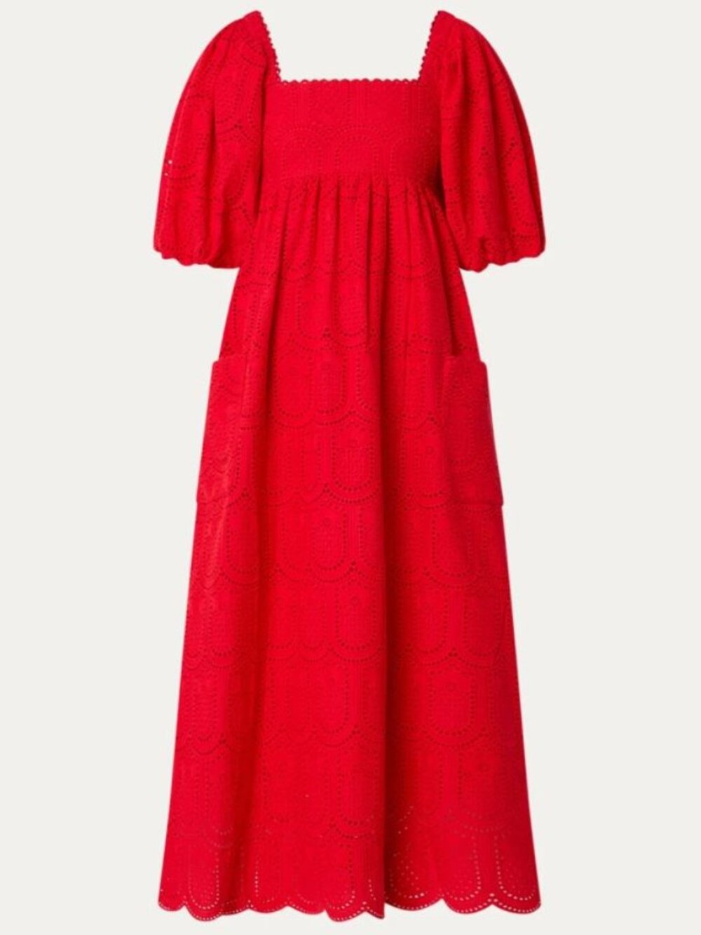 Amazing FARM Rio Red Pineapple Eyelet Maxi Dress in sz XS NWT - Picture 7 of 11